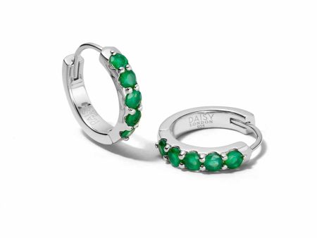 Beloved Green Onyx Huggie Earrings Sterling Silver Online Hot Sale