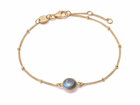 Labradorite Healing Stone Bobble Bracelet 18ct Gold Plate Online Sale