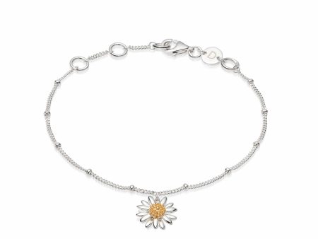 English Daisy Drop Bobble Bracelet Sterling Silver Online Hot Sale