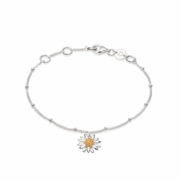 English Daisy Drop Bobble Bracelet Sterling Silver Online Hot Sale