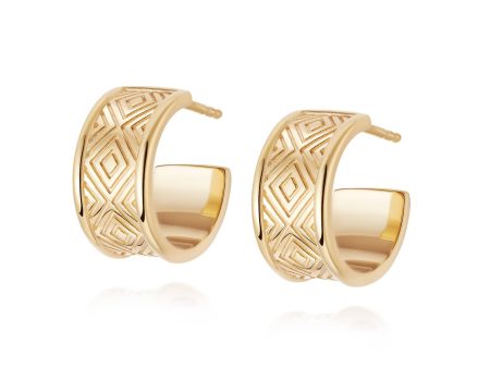 Artisan Chunky Hoop Earrings 18ct Gold Plate Online