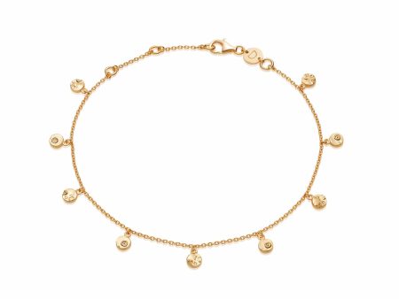 Isla Shell Charm Anklet 18Ct Gold Plate Online now