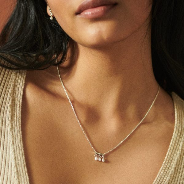 Treasures Seed Pearl Trio Necklace Sterling Silver Online Sale