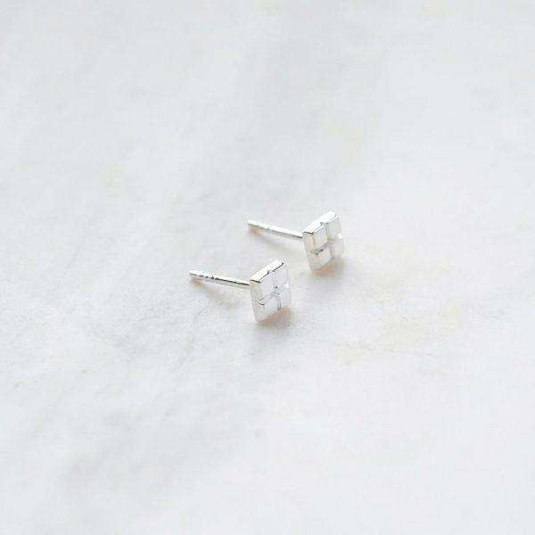 Cube Stud Earrings Sterling Silver Online