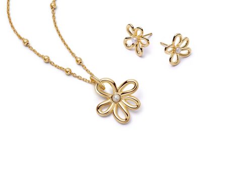 Daisy Bow Layering Set 18ct Gold Plate Fashion