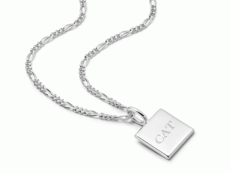 Engravable Square Pendant Necklace Sterling Silver Online