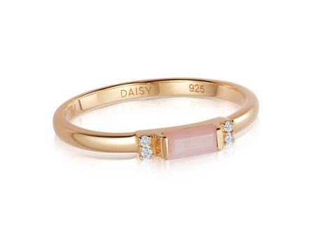 Beloved Fine Pink Opal Band Ring 18ct Gold Plate Online Hot Sale