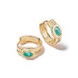 Amazonite Huggie Hoop Earrings 18ct Gold Plate Sale