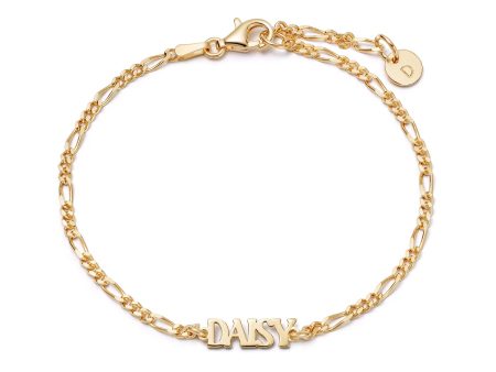 Personalised Name Bracelet 18ct Gold Plate For Sale