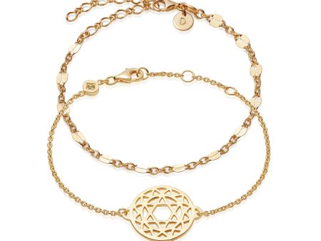 Heart On Your Sleeve  Bracelet Layering Set 18ct Gold Plate Online Sale