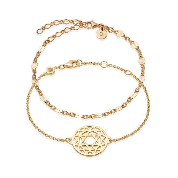 Heart On Your Sleeve  Bracelet Layering Set 18ct Gold Plate Online Sale