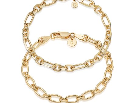 Chunky Bracelet Set 18ct Gold Plate For Discount