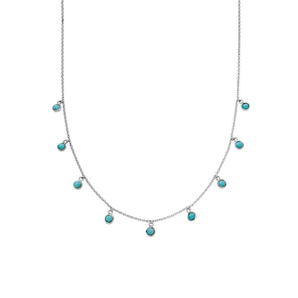 Turquoise Charm Necklace Sterling Silver Online Hot Sale